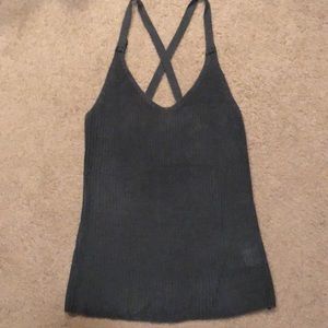 Women’s army green knitted tank top